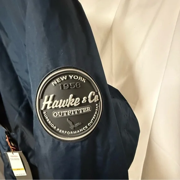 Hawk & Co NWT Navy Blue Hooded Jacket Sz Med Ret $150 - Picture 5 of 7